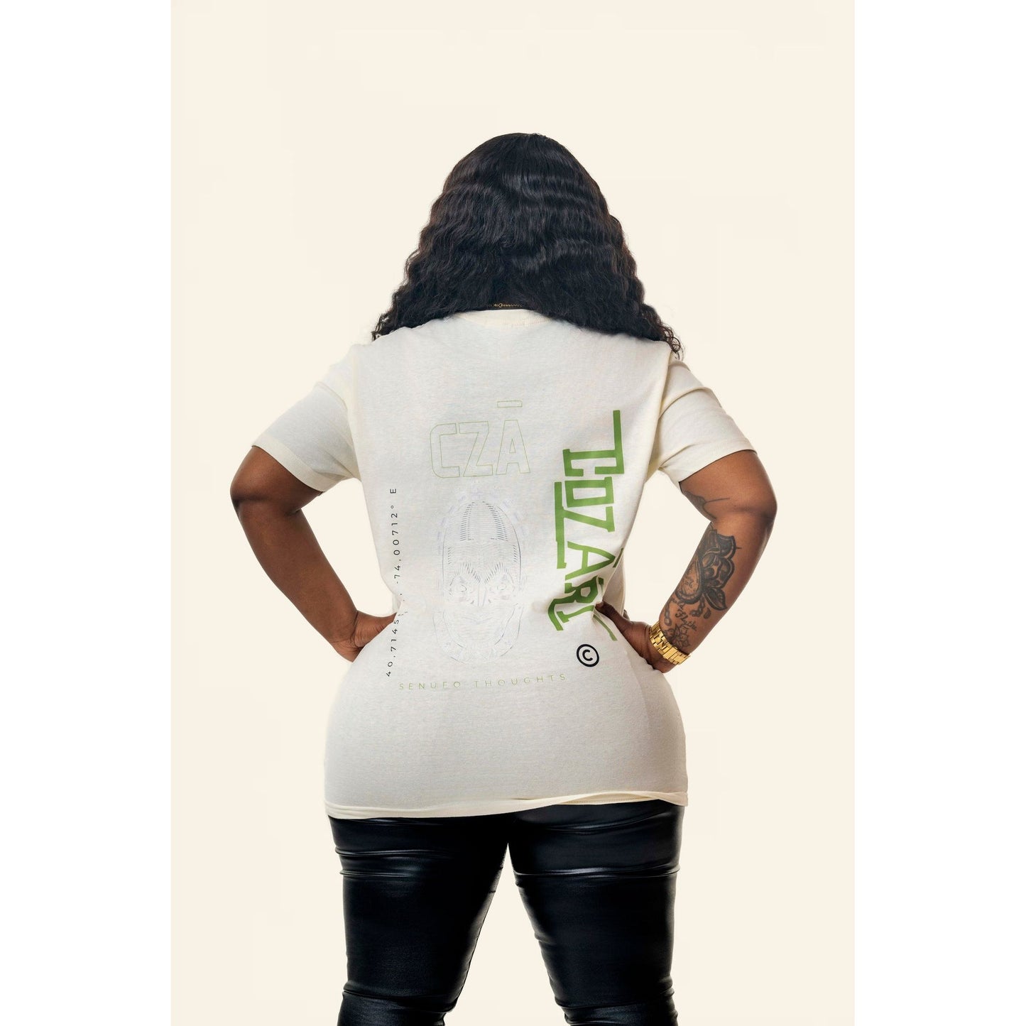 Cream short sleeve tee