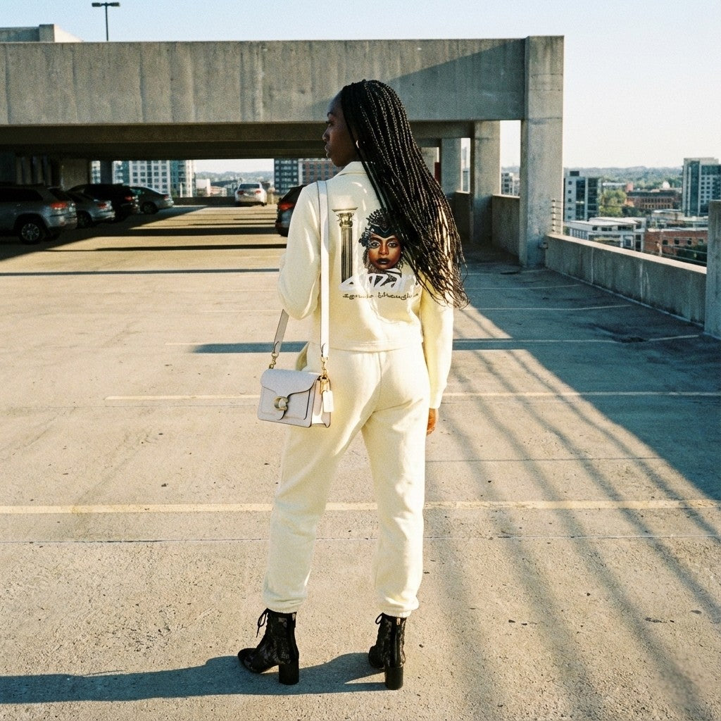 Éminence Grise Cream Zip Sweatsuit